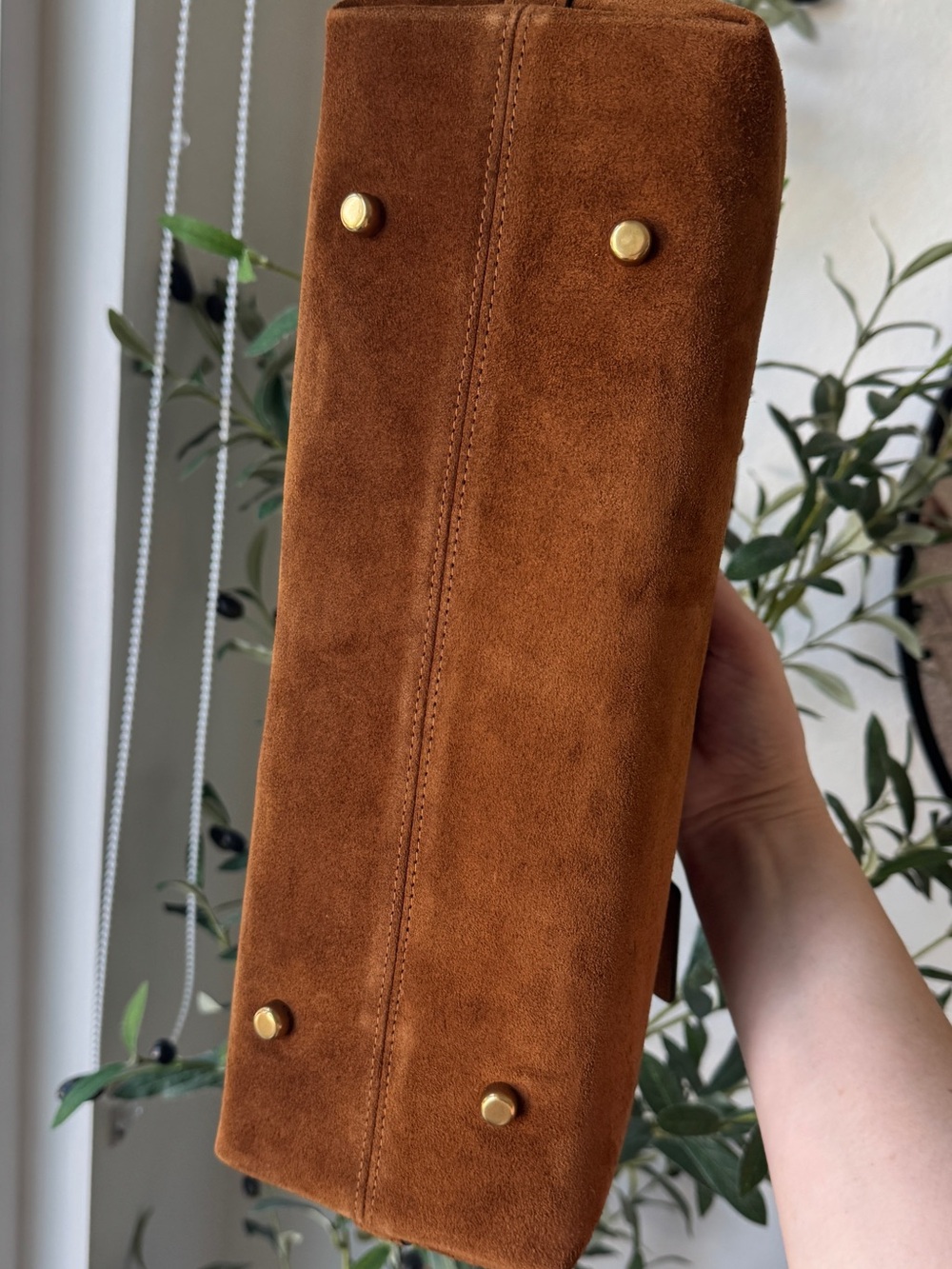 Coach Warm Brown Suede Empire 34 - Picture 2 of 10